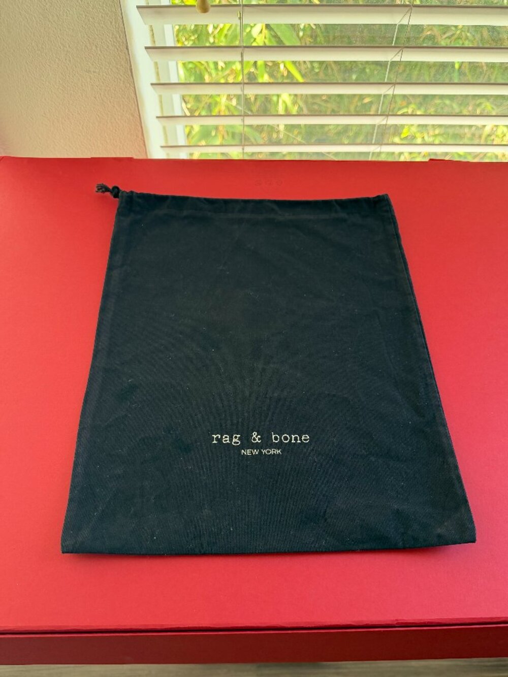 Rag & Bone New York Dust Bag Black White Logo Drawstring 12x15 Storage